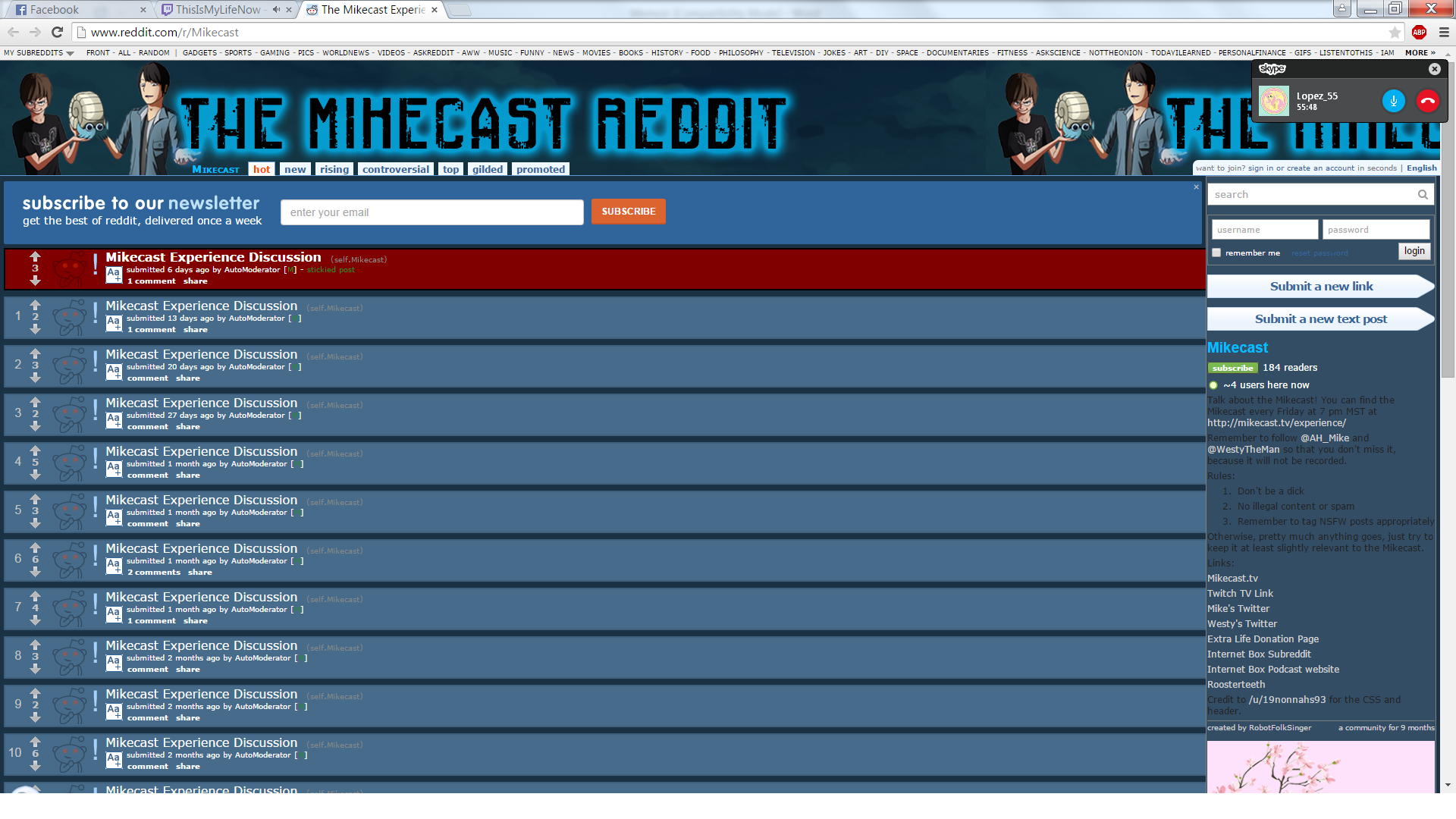 Mikecast Subreddit